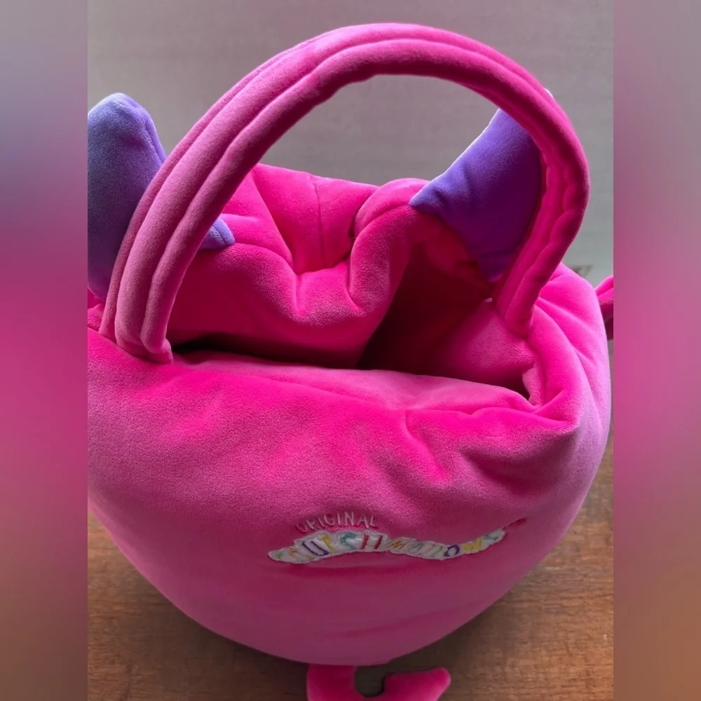 Wakisha The Pink Devil Squishmallow Halloween Trick Or Treat Pail Large EUC Soft